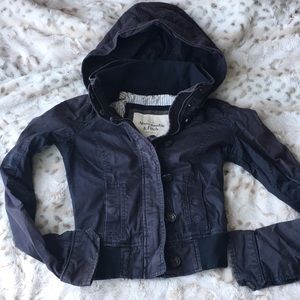 Abercrombie and Fitch Navy hooded bomber